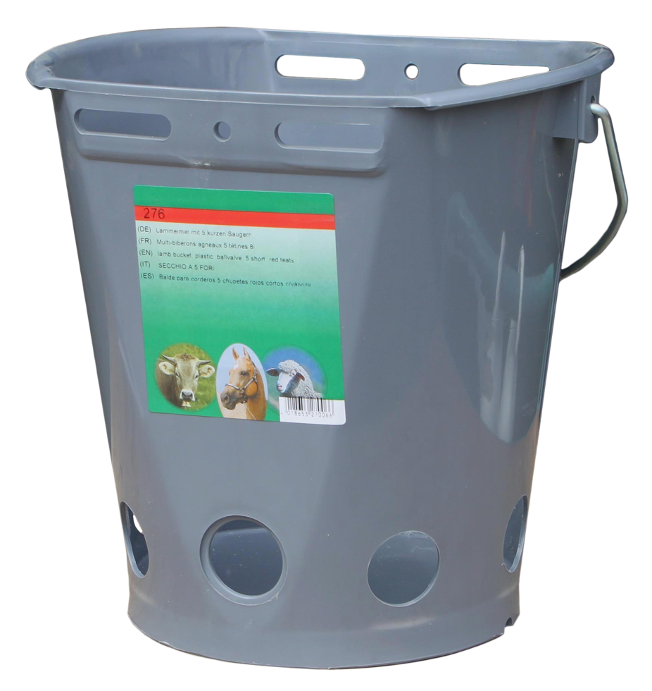 Lambar 2-zijdig plat emmer 8 liter met 5 gaten zonder spenen - afbeelding 1