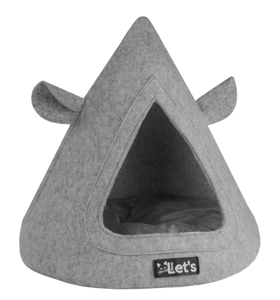 Let's Sleep Pet Cave TeePee Grijs - Slaapplaats voor uw kat - afbeelding 1
