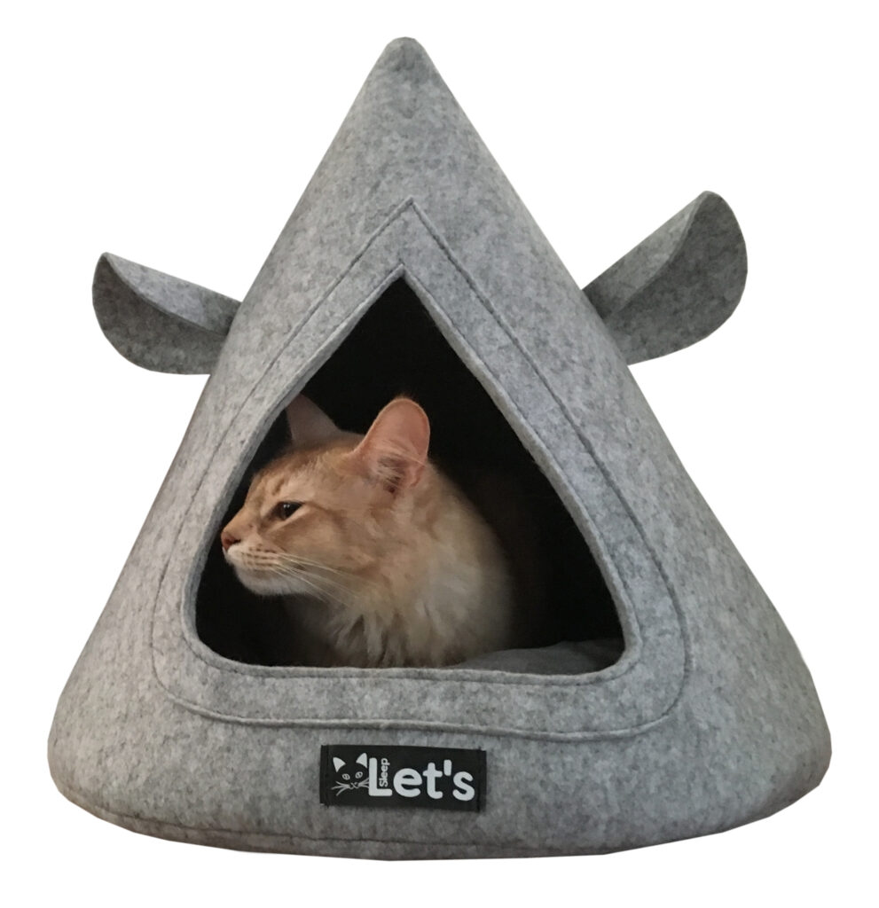 Let's Sleep Pet Cave TeePee Grijs - Slaapplaats voor uw kat - afbeelding 2