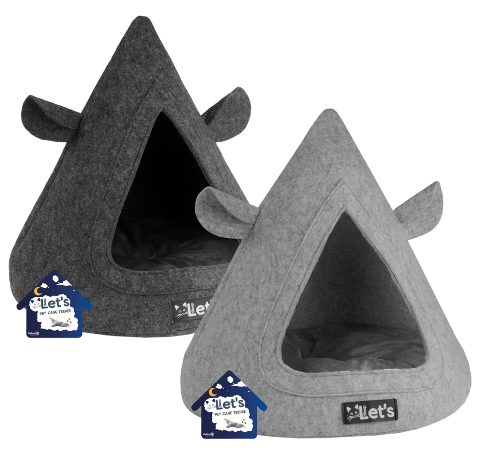 Let's Sleep Pet Cave TeePee Grijs - Slaapplaats voor uw kat - afbeelding 4