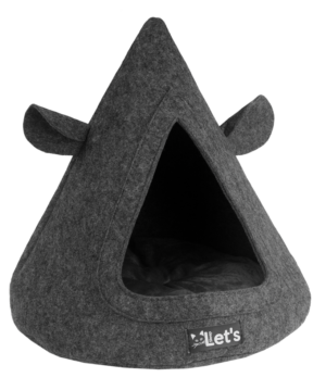 Let's Sleep Pet Cave TeePee Antraciet - Slaapplaats voor uw kat