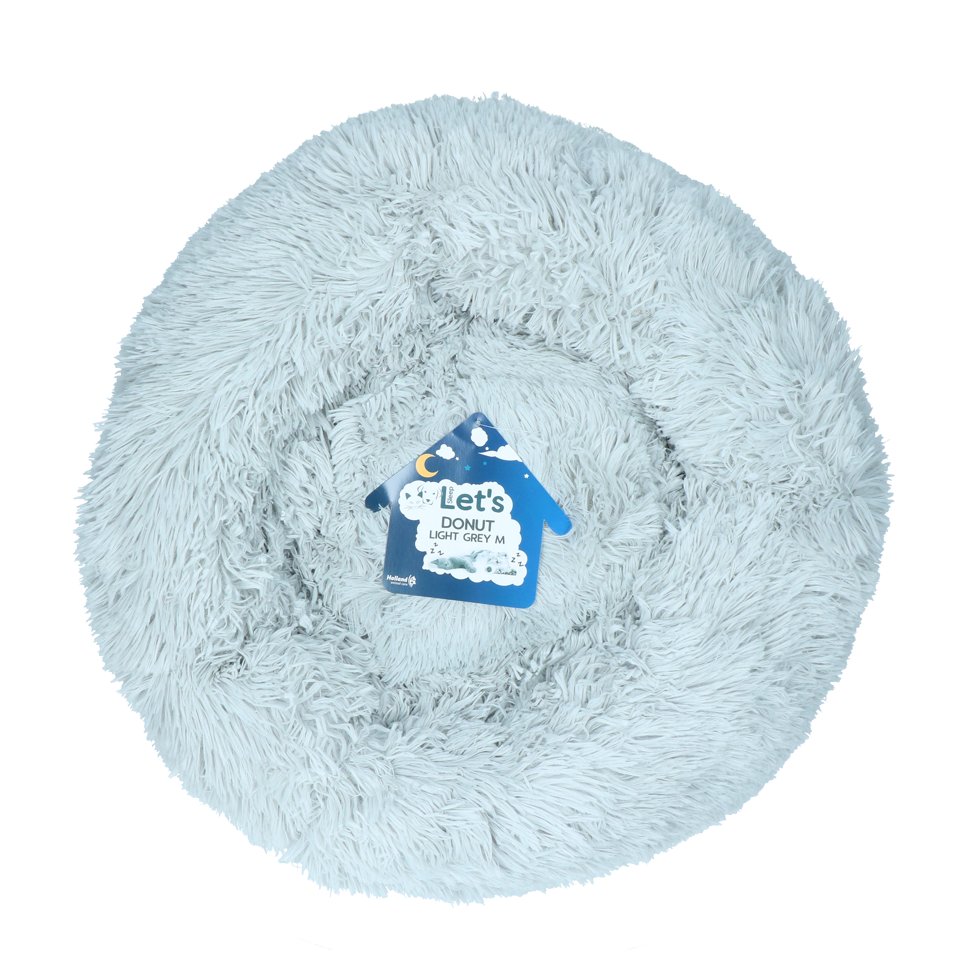 Let's Sleep Donut Lichtgrijs M voor Honden en Katten - afbeelding 1