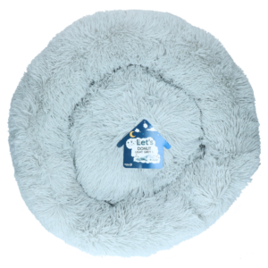 Let's Sleep Donut Lichtgrijs L - Zachte donutmand voor honden en katten