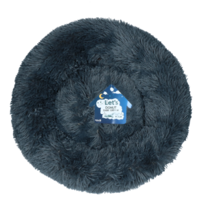 Let's Sleep Donut Donkergrijs M - Zachte donutmand voor honden en katten