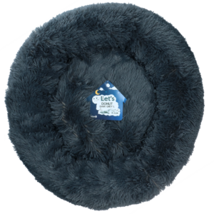 Let's Sleep Donut Donkergrijs L - Zachte Donutmand voor Honden en Katten