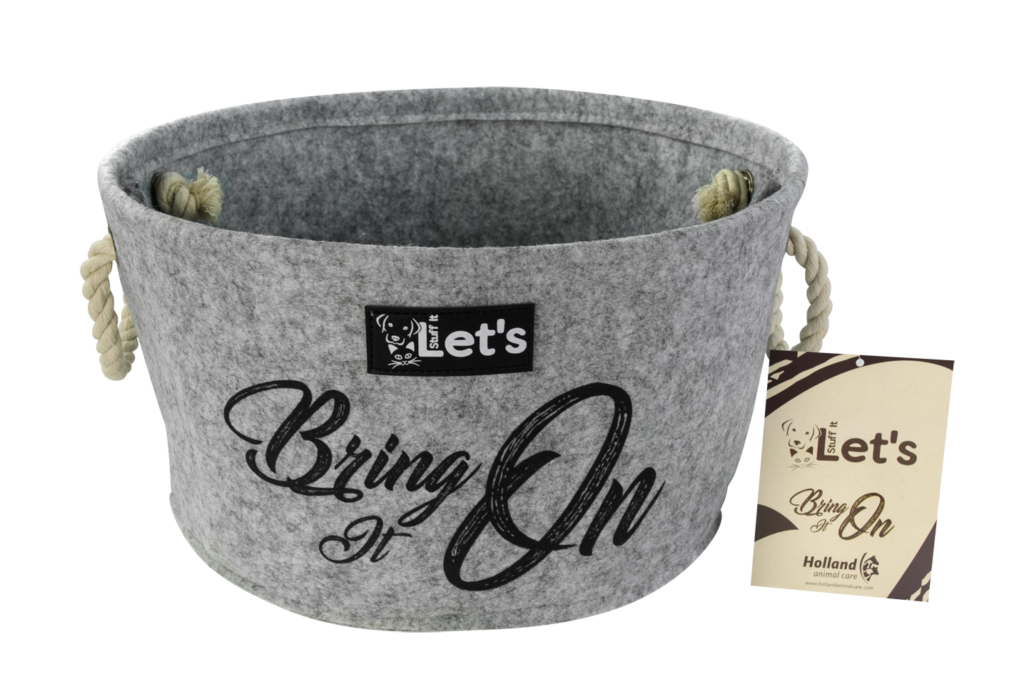 Let's Stuff It Bring it On Grijs - Opbergmand voor Hondenspeelgoed - afbeelding 1