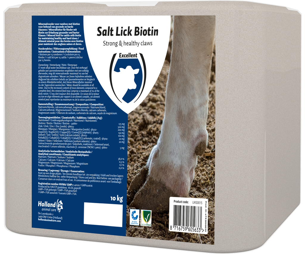 Excellent Liksteen Biotin 10 kg - Ondersteunt Gezonde Klauwen - afbeelding 1