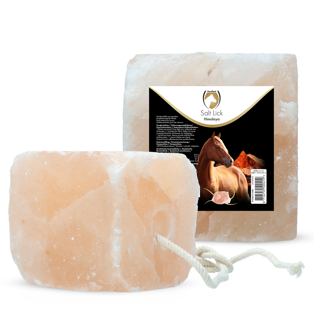 Excellent Horse Salt Lick Himalaya 2-3 kg met touw - afbeelding 1