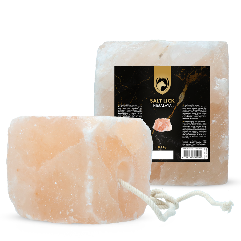 Excellent Horse Salt Lick Himalaya 3-4 kg (Met touw) - afbeelding 1