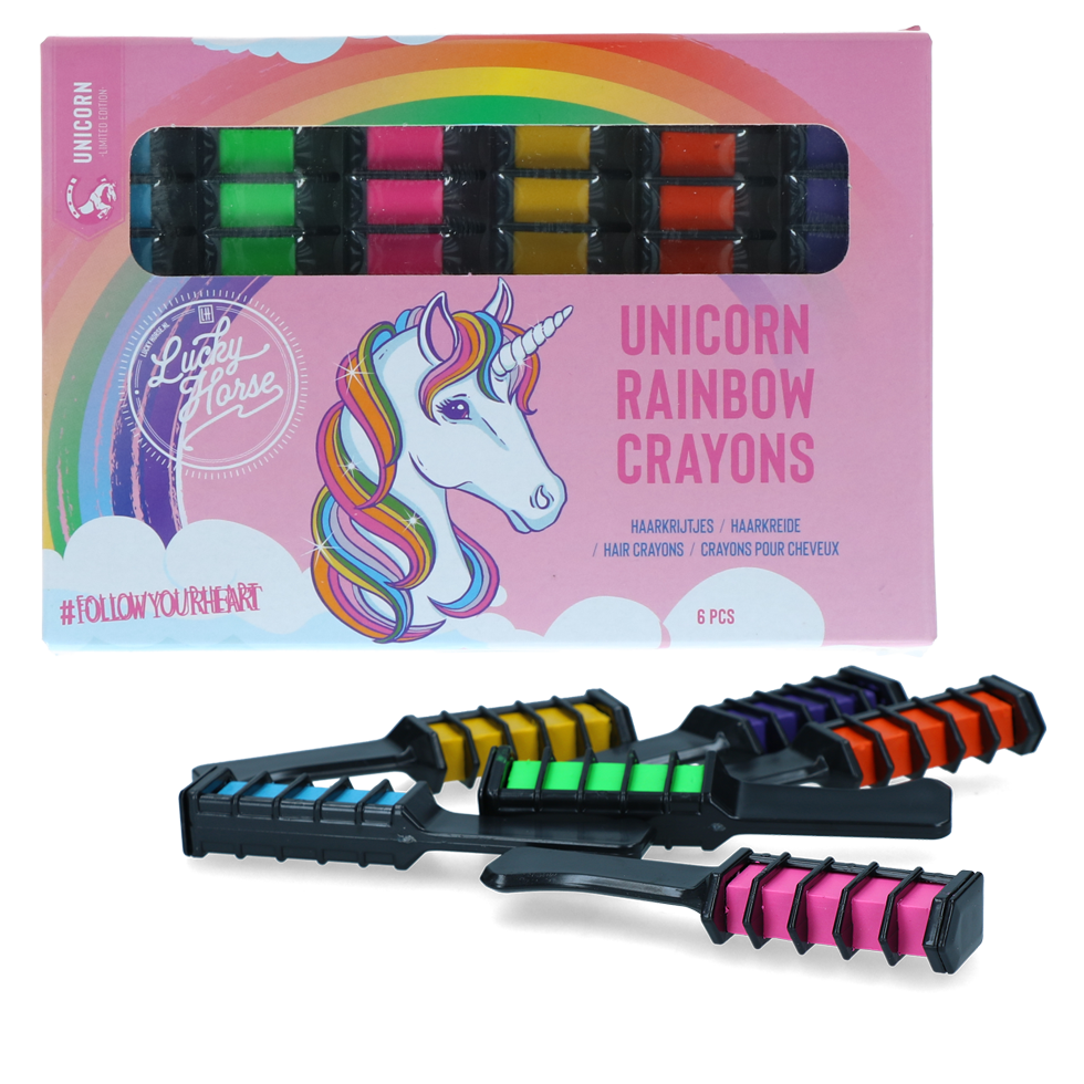 Lucky Horse Unicorn Regenboog Kleurkrijt - 6 stuks - afbeelding 1