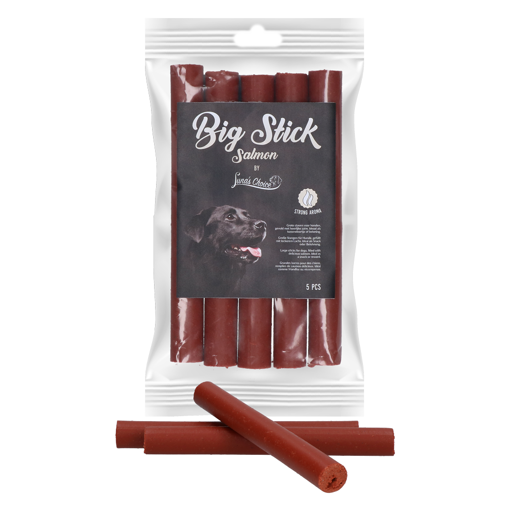 Luna's Choice Big Stick 5 st. Zalm - Tussendoortje voor honden - afbeelding 1