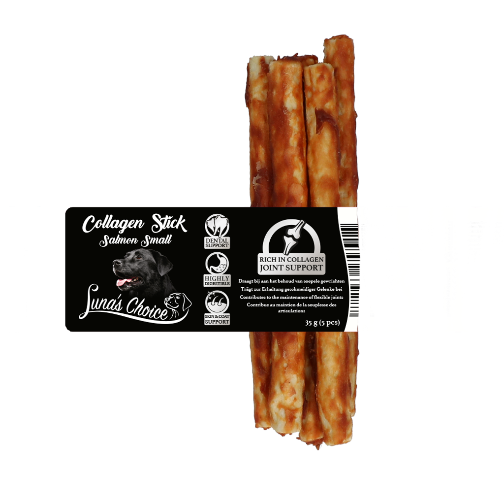 Luna's Choice Collagen Chews Stick Zalm S - 12,5 x 0,6 cm, 7 gram - afbeelding 1