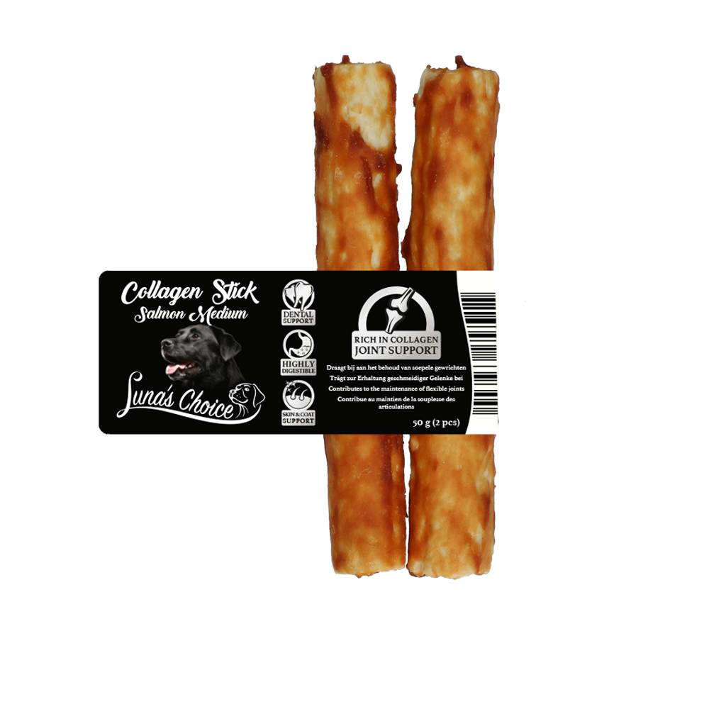 Luna's Choice Collagen Chews Stick Zalm M - 25 gram per stuk - afbeelding 1