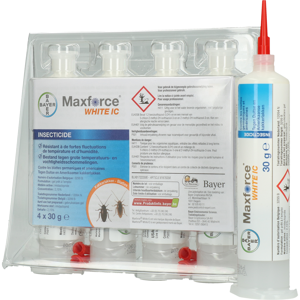 Maxforce White IC 4 x 30 g - Bestrijding van Kakkerlakken - afbeelding 1