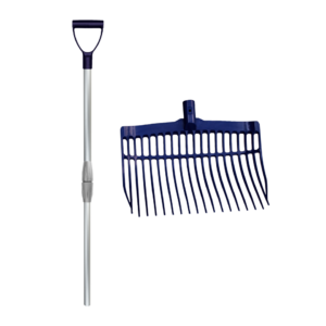 Mestvork met aluminium steel Blauw - Vplast