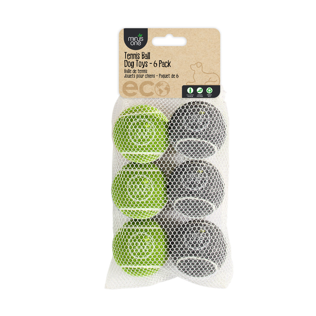 Minus One Bouncy Tennis Ball Dog Toys 6-pack - Speelgoed voor Honden - afbeelding 1