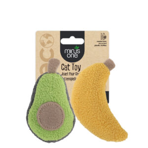 Minus One Fruit Cat Toys Avocado & Banana - Duurzaam Kattenspeelgoed
