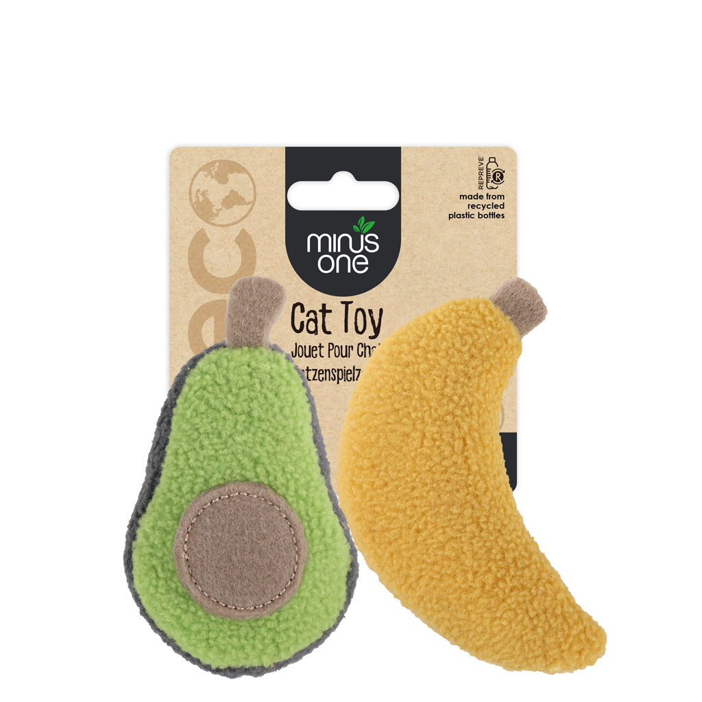 Minus One Fruit Cat Toys Avocado & Banana - Duurzaam Kattenspeelgoed