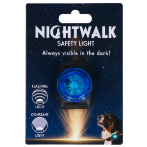 Nightwalk Safety Light Blauw - Veiligheidslampje voor hondenhalsband