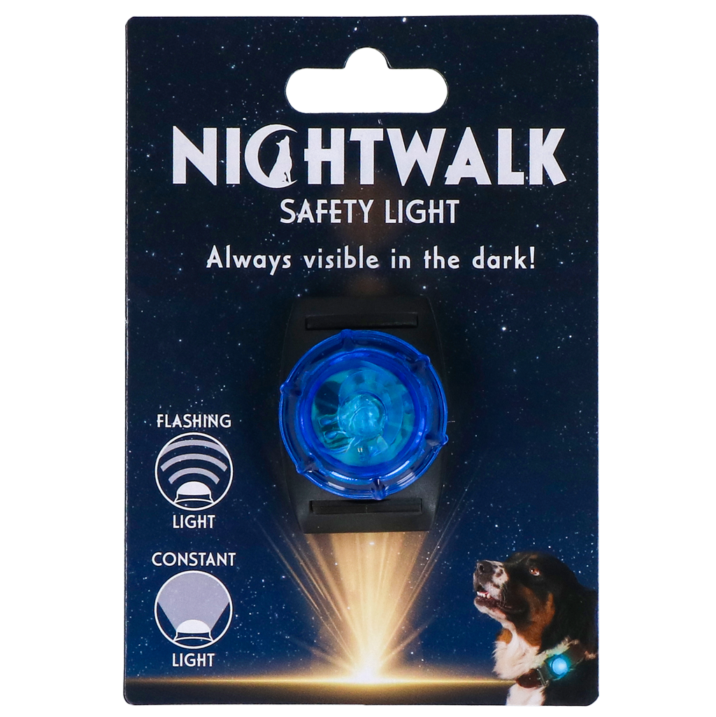 Nightwalk Safety Light Blauw - Veiligheidslampje voor hondenhalsband - afbeelding 1