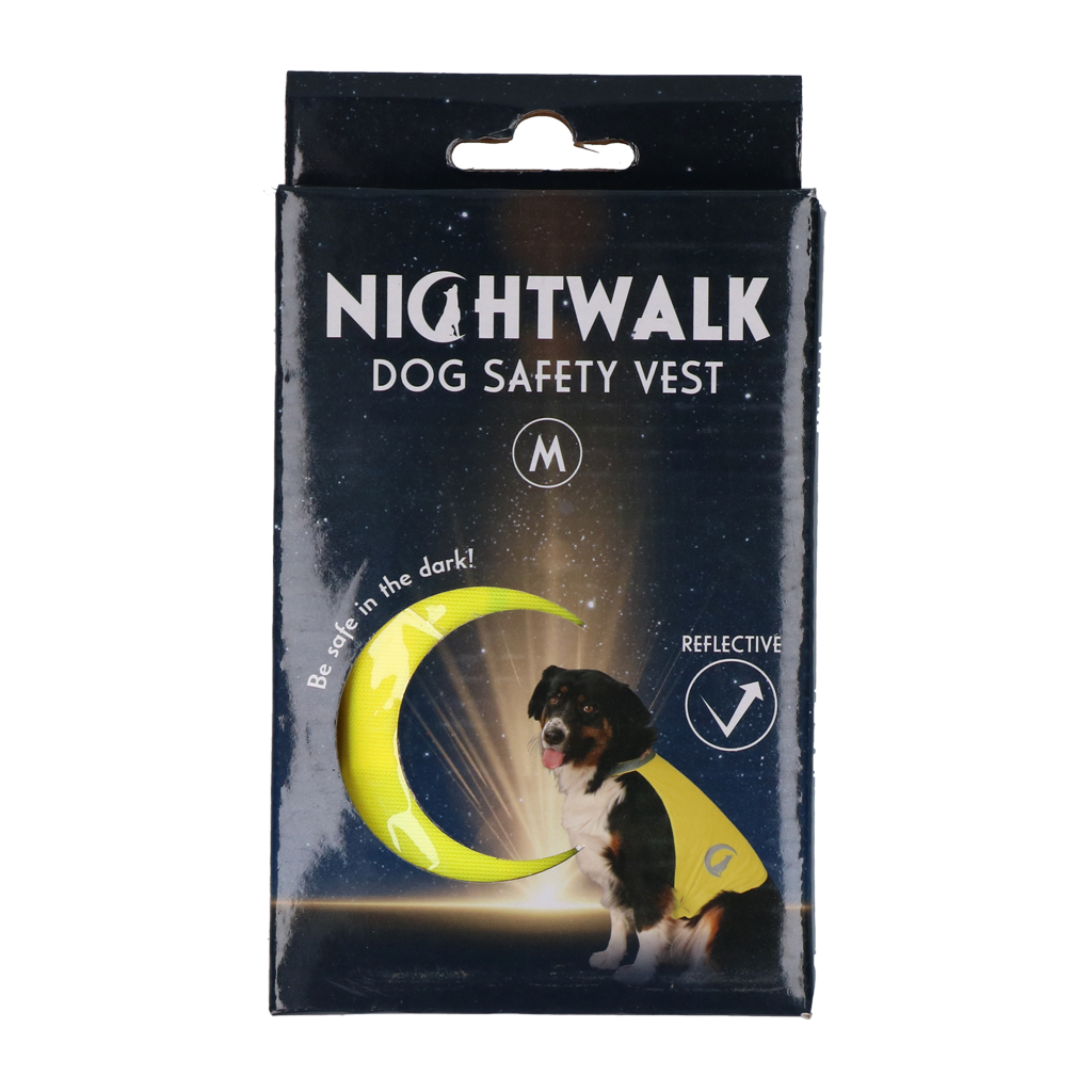 Nightwalk Safety Vest Geel M - Reflecterend Veiligheidsvest voor Honden - afbeelding 1