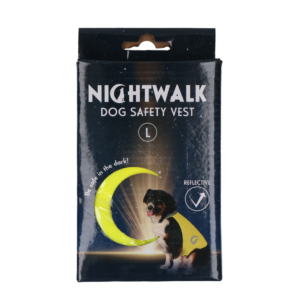 Nightwalk Safety Vest Geel L - Reflecterend Veiligheidsvest voor Honden
