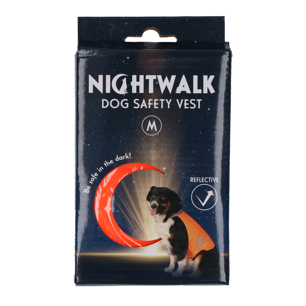 Nightwalk Safety Vest Oranje M - Reflecterend Veiligheidsvest voor Honden - afbeelding 1