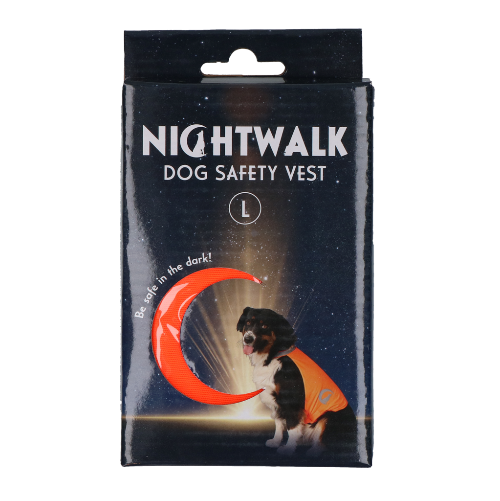 Nightwalk Safety Vest Oranje L - Reflecterend Veiligheidsvest voor Honden - afbeelding 1