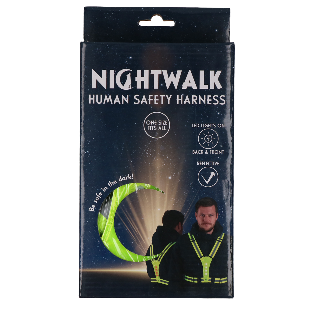 Nightwalk Human Safety Harness Geel - Veiligheidsharnas voor Avondwandelingen - afbeelding 1