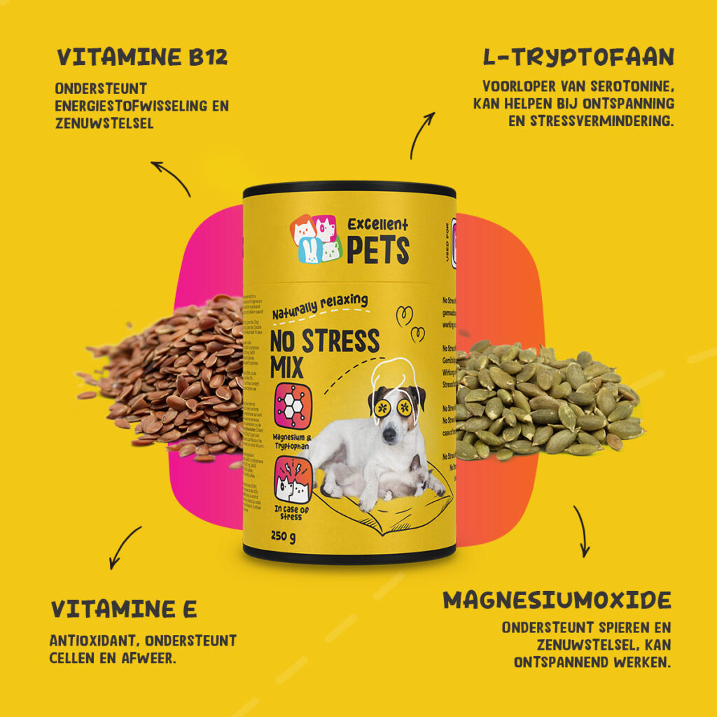 Excellent Pets No Stress Mix 250 g - Rustgevend supplement voor honden en katten - afbeelding 6