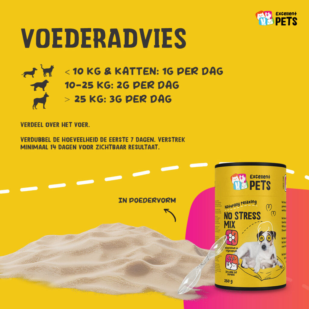 Excellent Pets No Stress Mix 250 g - Rustgevend supplement voor honden en katten - afbeelding 3