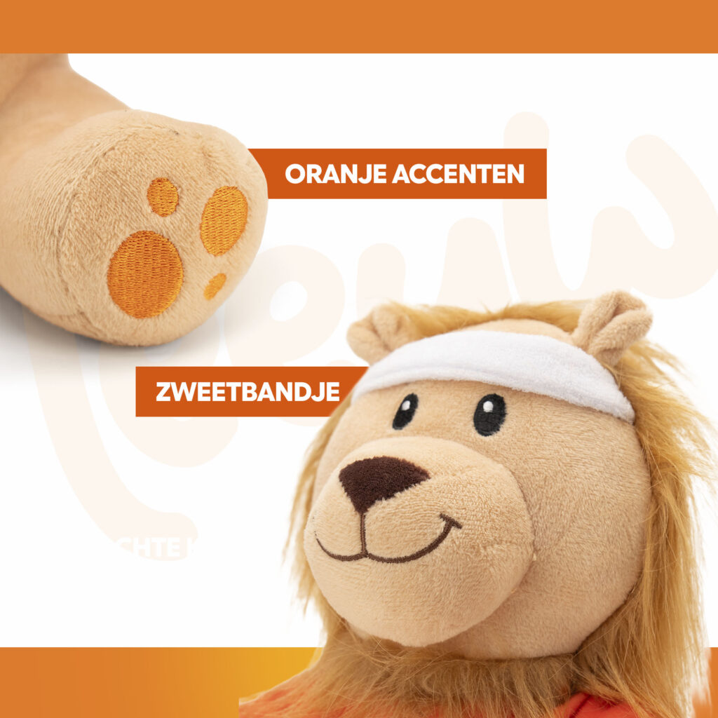 Oranje Leeuw L - Knuffel voor Honden van Hofman Animal Care - afbeelding 3