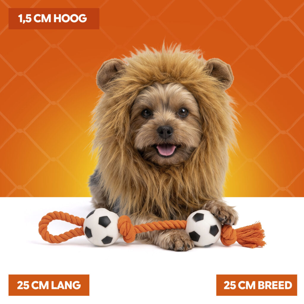 Oranje Manen Tooi S - Hofman Animal Care - Speelgoed voor Honden - afbeelding 5