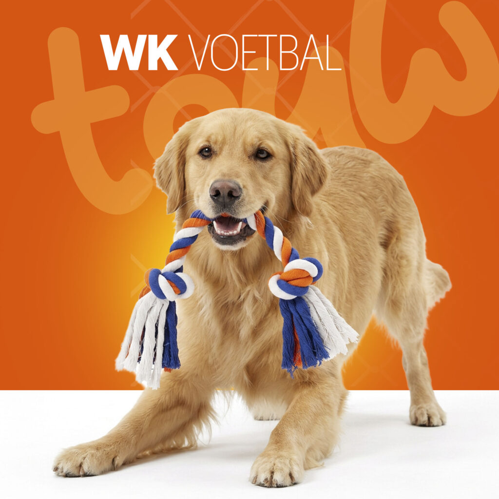Oranje Flostouw Rood-Wit-Blauw - Sterk Hondenspeelgoed voor Actieve Honden - afbeelding 2