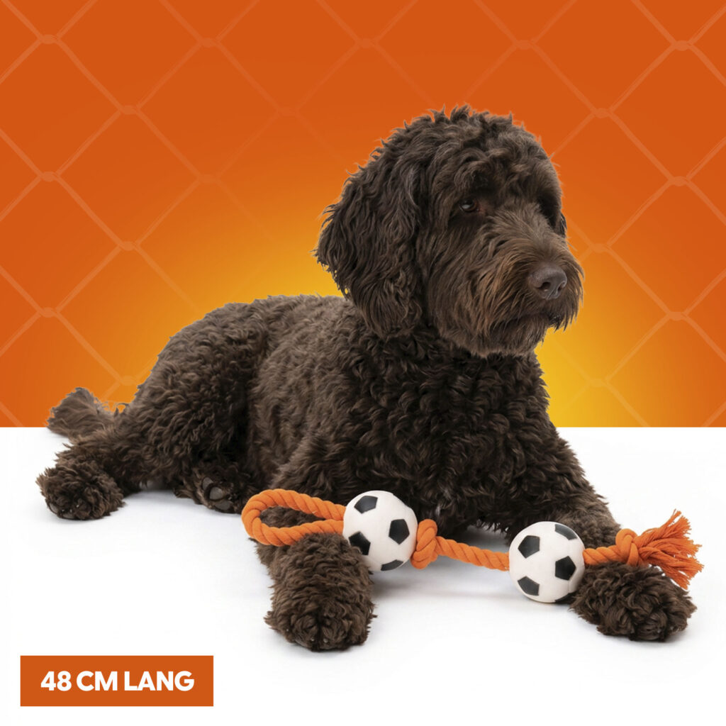 Oranje Flostouw Voetballen - Hofman Animal Care - afbeelding 4