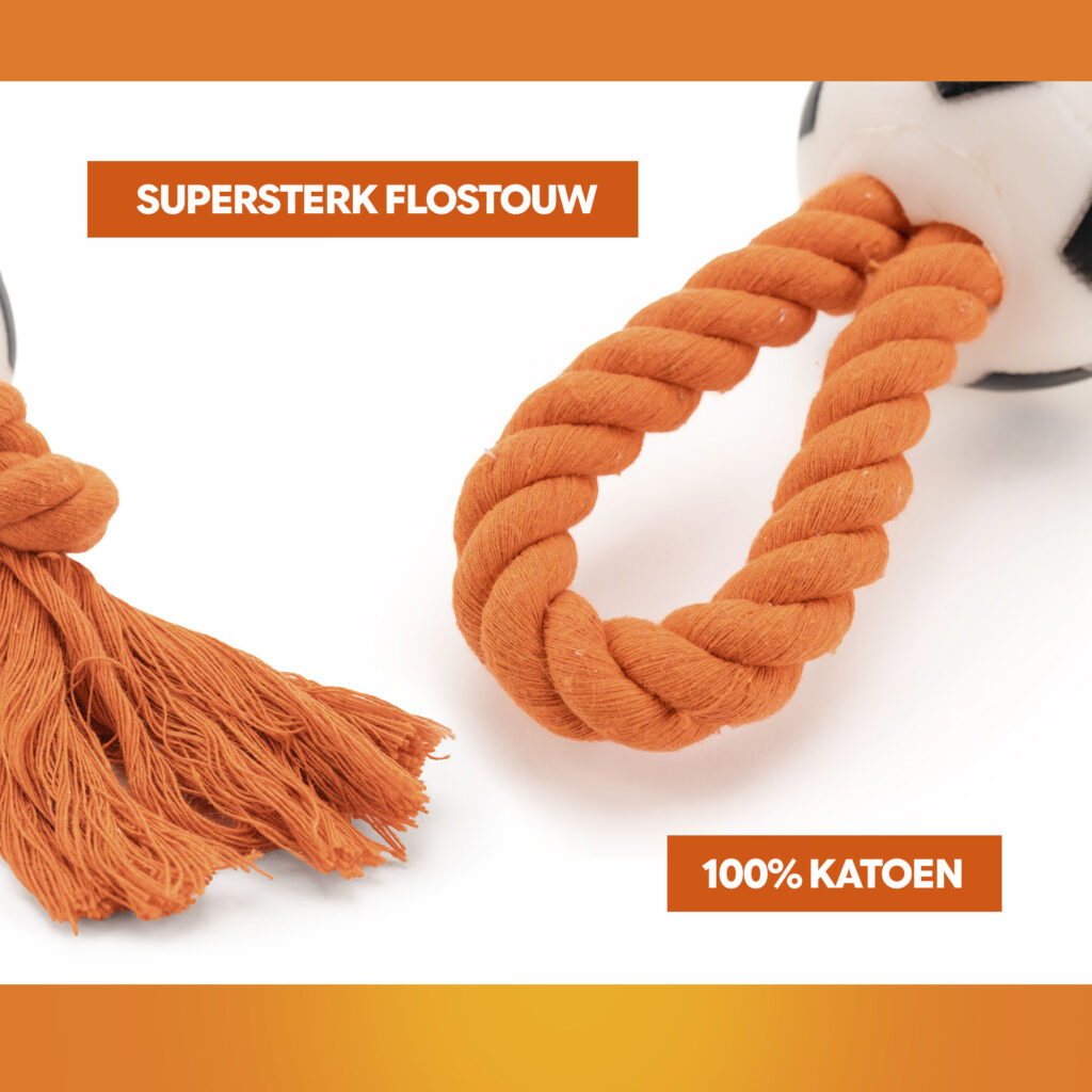 Oranje Flostouw Voetballen - Hofman Animal Care - afbeelding 5