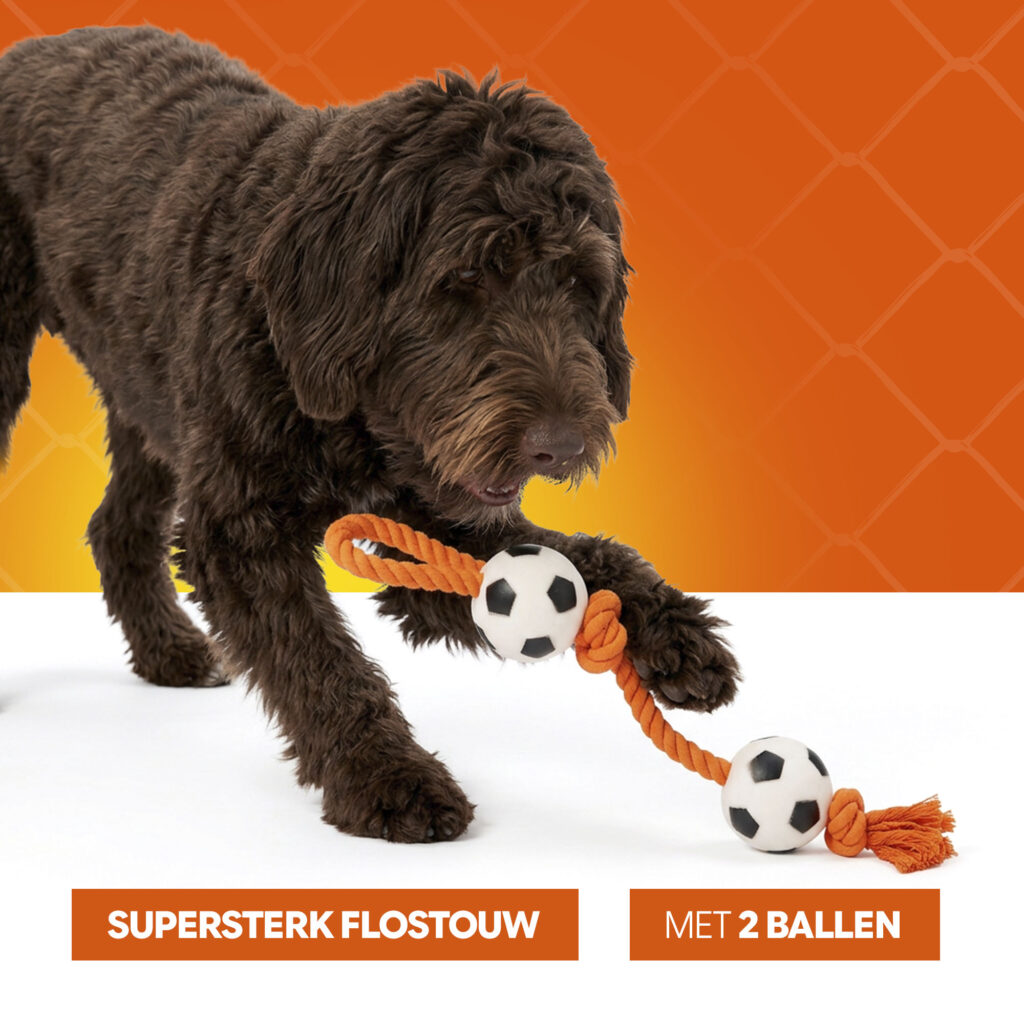Oranje Flostouw Voetballen - Hofman Animal Care - afbeelding 6