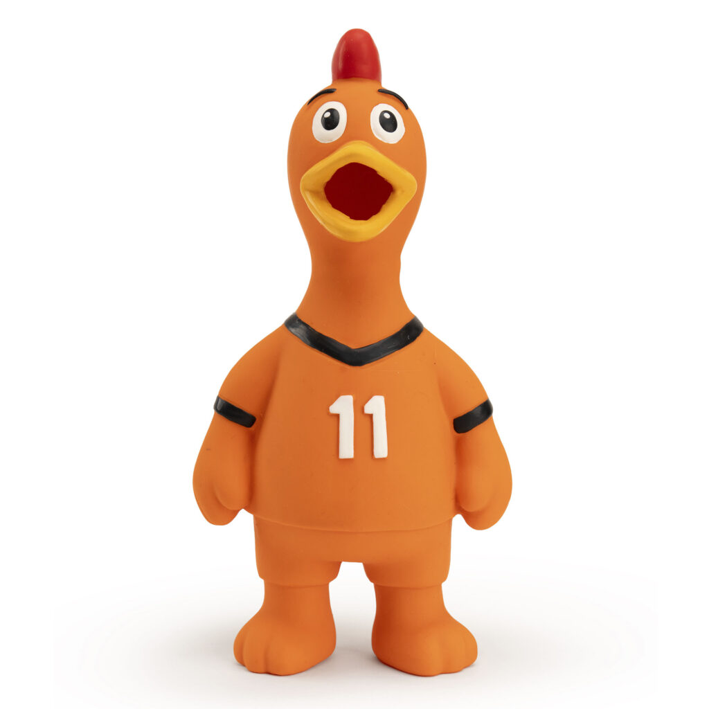 Oranje Latex Hondenspeeltje WK Kip - Hofman Animal Care - afbeelding 1