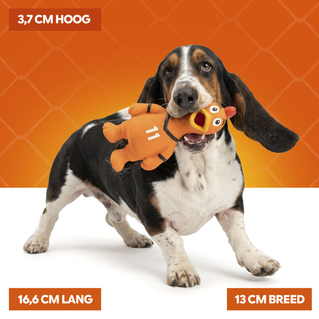 Oranje Latex Hondenspeeltje WK Kip - Hofman Animal Care - afbeelding 4