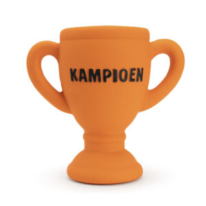 Oranje Latex Hondenspeeltje WK Beker - Hofman Animal Care
