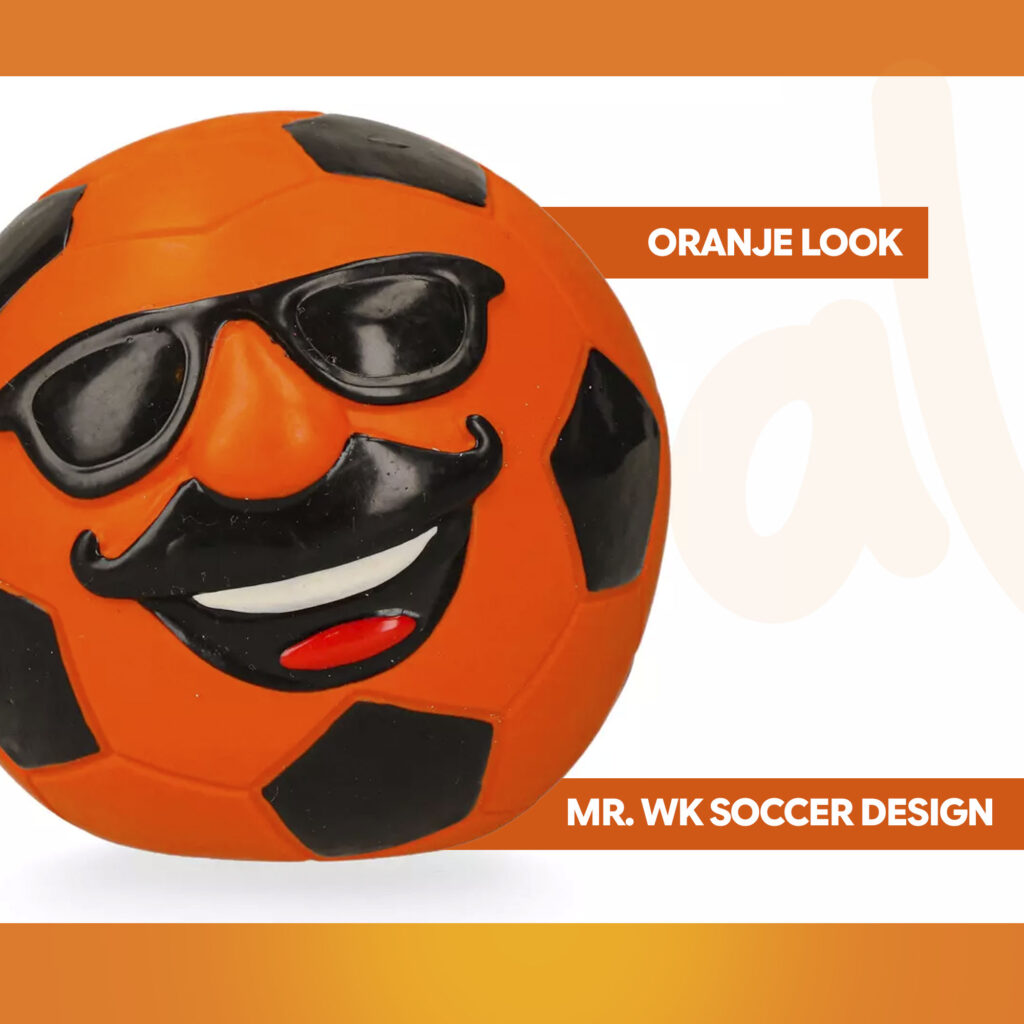 Oranje Mr. Dutch L - Latex Hondenspeeltje van Hofman Animal Care - afbeelding 3