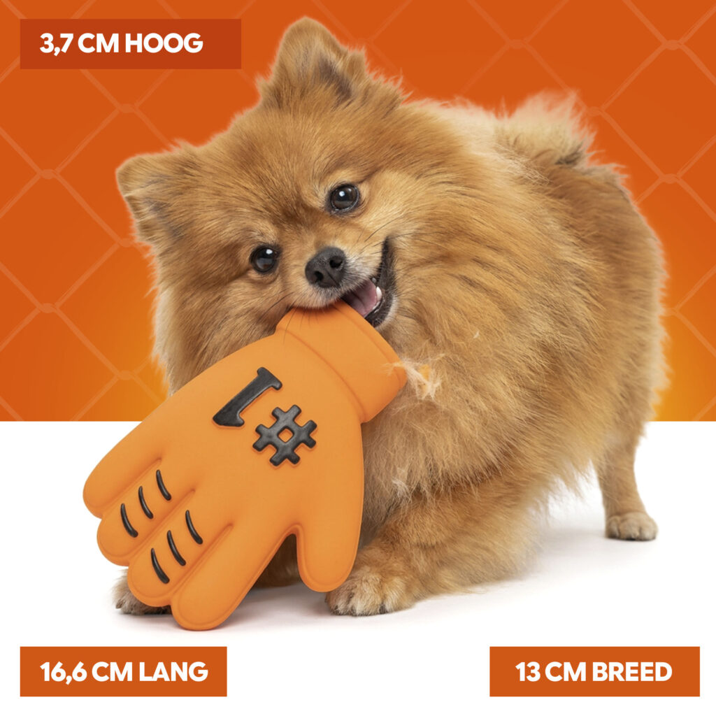 Oranje Latex Hondenspeelgoed WK Handschoen - Hofman Animal Care - afbeelding 4
