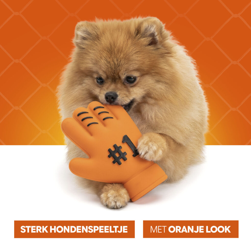 Oranje Latex Hondenspeelgoed WK Handschoen - Hofman Animal Care - afbeelding 6