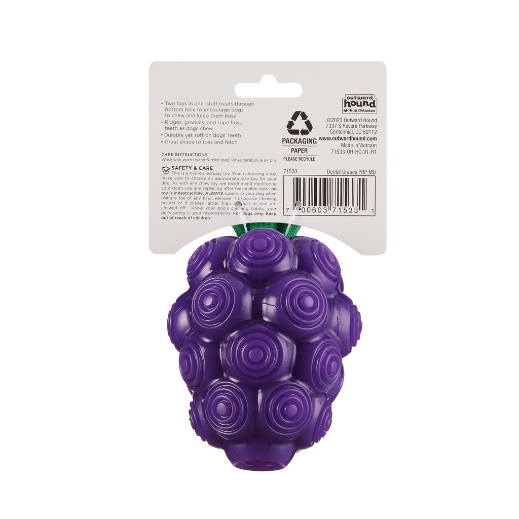 Outward Hound Dental Grapes 2-in-1 Kauwspeeltje met Fruitige Geur - afbeelding 3