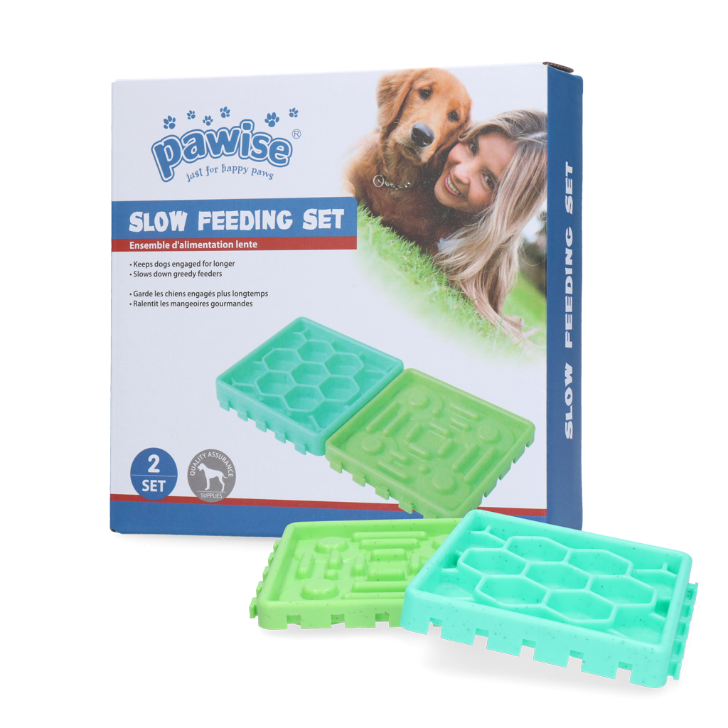 Pawise Slow Feeding Set - Anti Schrok Voerbakken - afbeelding 1