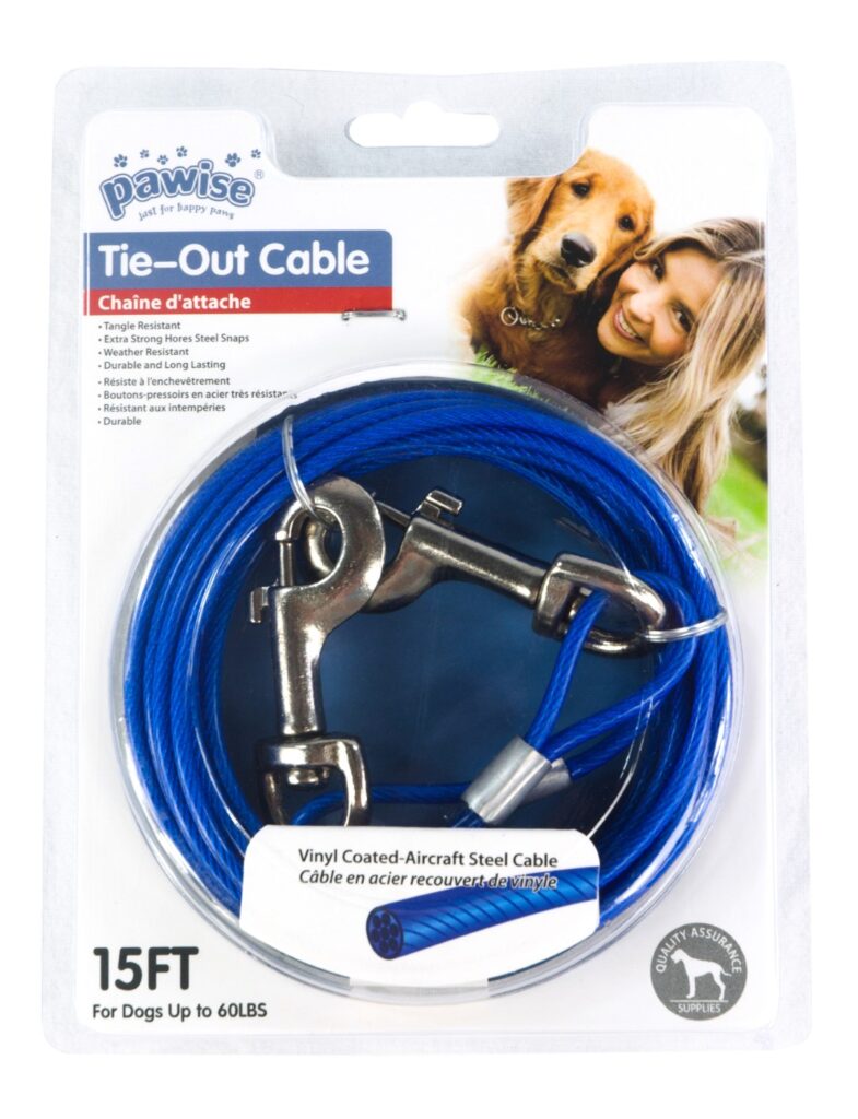 Pawise Tie Out Aanleglijn 5 m - Staalkabel met Vinyl Coating - afbeelding 1