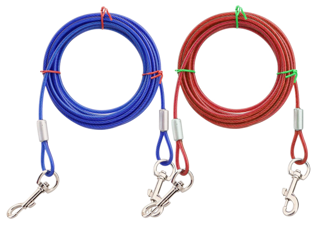Pawise Tie Out Aanleglijn 5 m - Staalkabel met Vinyl Coating - afbeelding 2