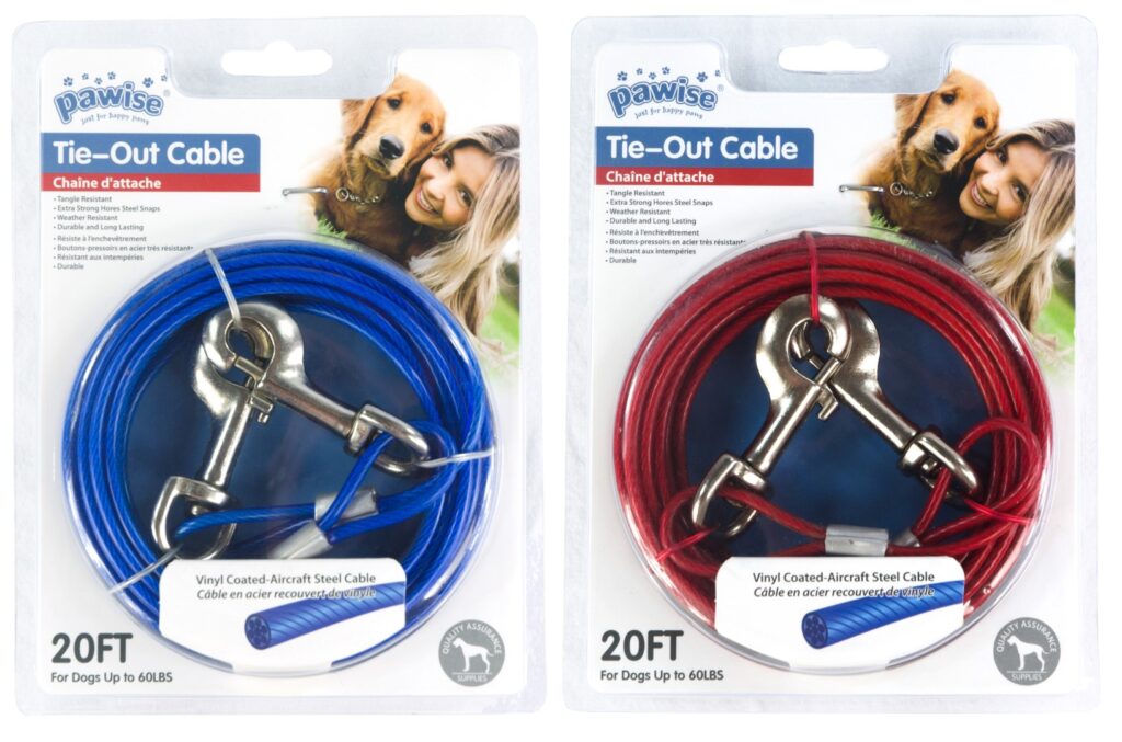Pawise Tie Out Aanleglijn 7 m - Staalkabel met Vinyl Coating - afbeelding 1