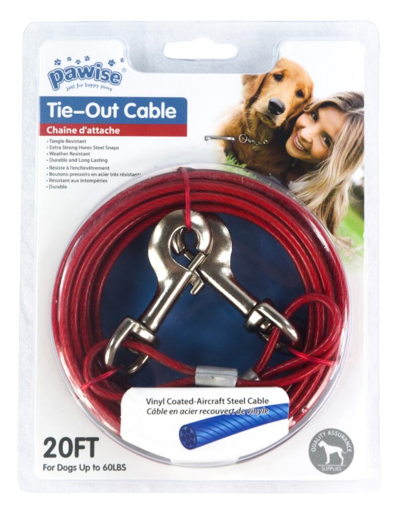 Pawise Tie Out Aanleglijn 7 m - Staalkabel met Vinyl Coating - afbeelding 3