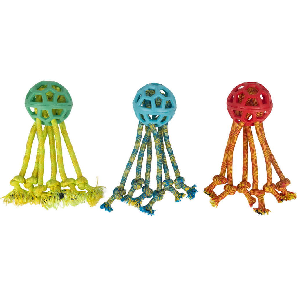 Pawise Play-N-Tug Rope Octopus - Speelbal met Touwen